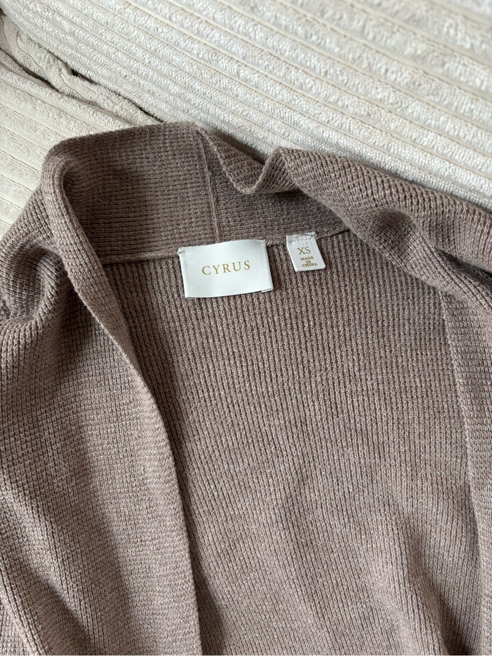 Cyrus Open Ribbed Cardigan - Taupe Brown